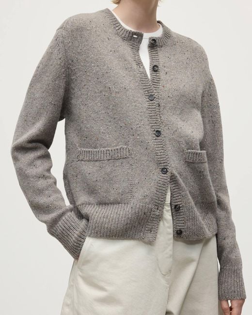 Johnstons White Donegal Cashmere Cardigan