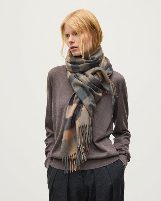 Johnstons Brown Tantallon Cashmere Scarf