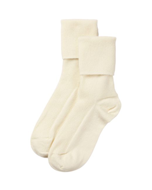 Johnstons White Cashmere Socks