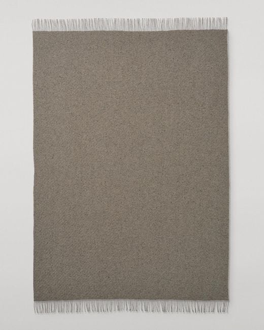 Johnstons Blue Lofty Twill Cashmere Throw