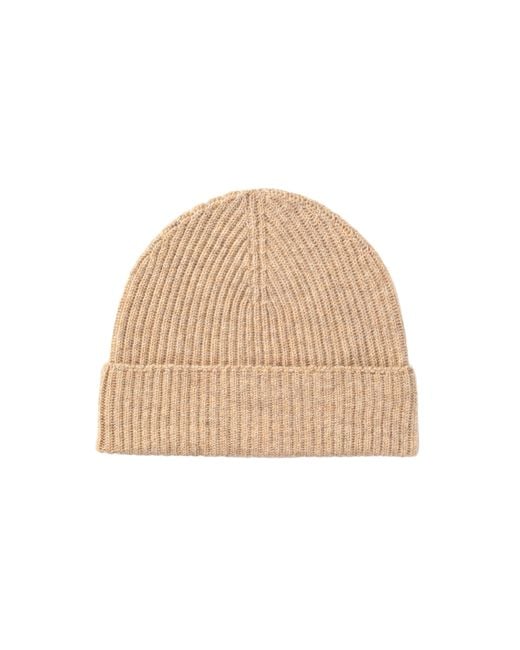 Johnstons Natural Ribbed Cashmere Beanie