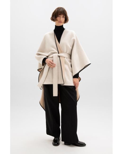 Johnstons Natural Belted Cream Cashmere Cape