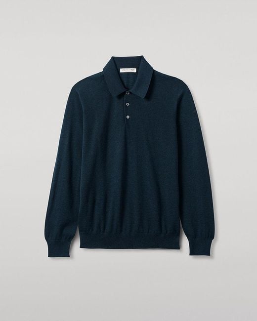 Johnstons Blue Bottle Superfine Cashmere Polo Shirt for men