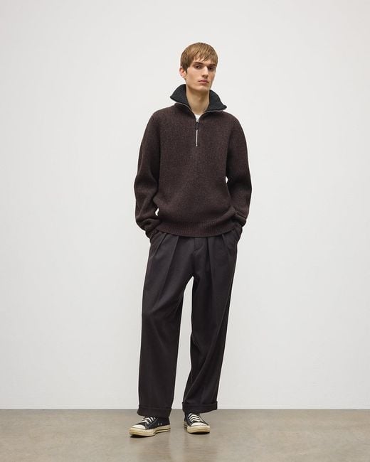 Johnstons Gray Chalmers & Charcoal Half Zip Lambswool Jumper