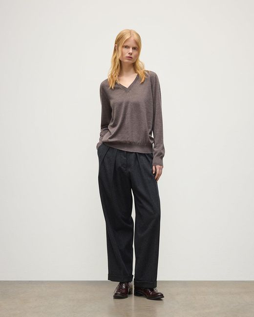 Johnstons White Beatrice Superfine Cashmere Jumper