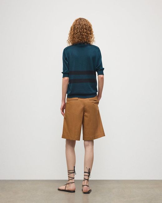 Johnstons Blue Coira & Superfine Cashmere Polo Shirt