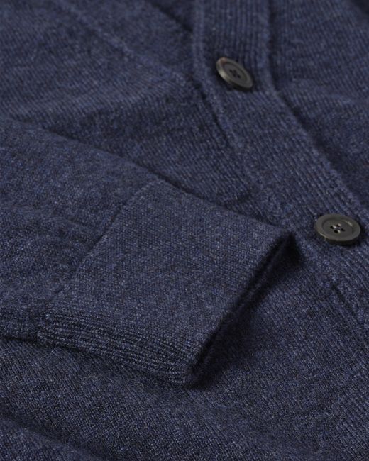 Johnstons Blue Rory Classic Cashmere Cardigan for men