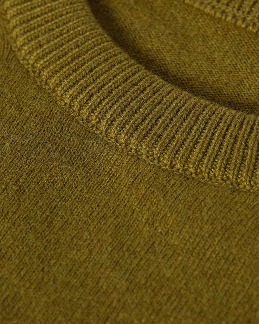 Johnstons Green Rory Classic Cashmere Crew Jumper for men