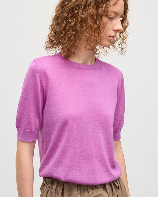 Johnstons Pink Honor Superfine Cashmere T-Shirt