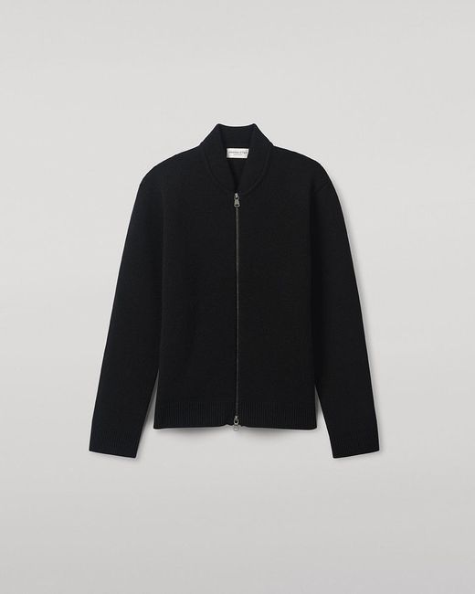 Johnstons Blue Milano Stitch Cashmere Baseball Jacket for men