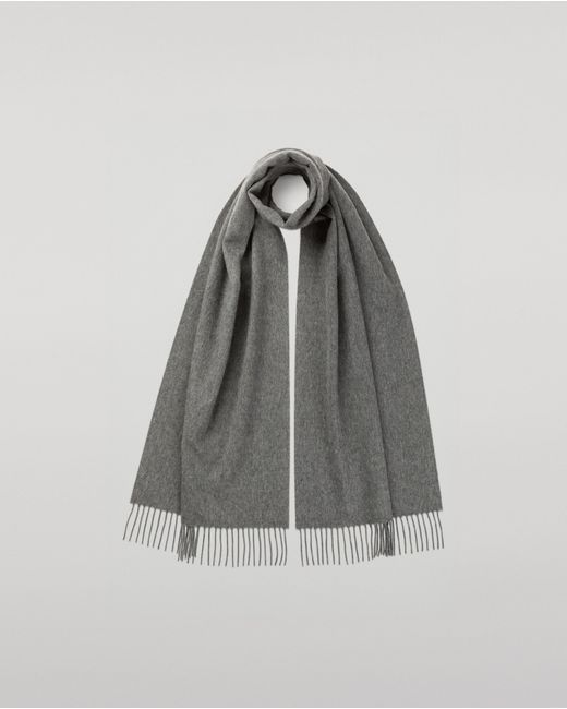 Johnstons Gray Merino Wool Mid Scarf