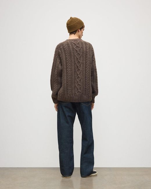 Johnstons Brown Macdonald Aran Cable Cashmere Jumper