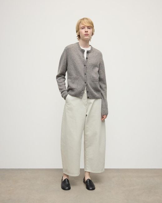 Johnstons White Donegal Cashmere Cardigan