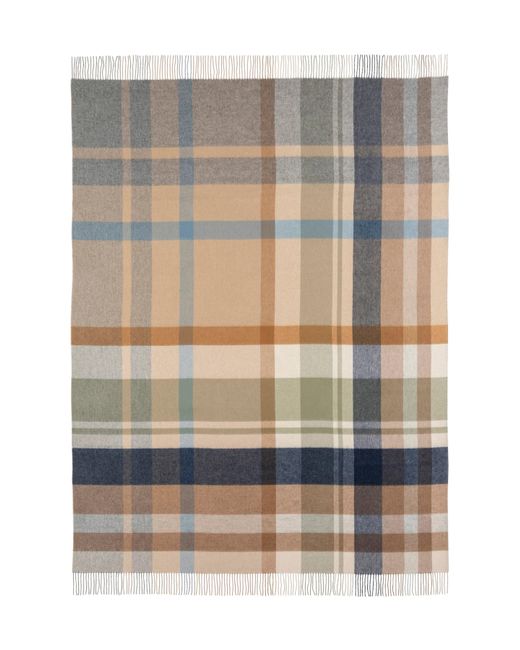 Johnstons Gray Check Reversible Cashmere Throw