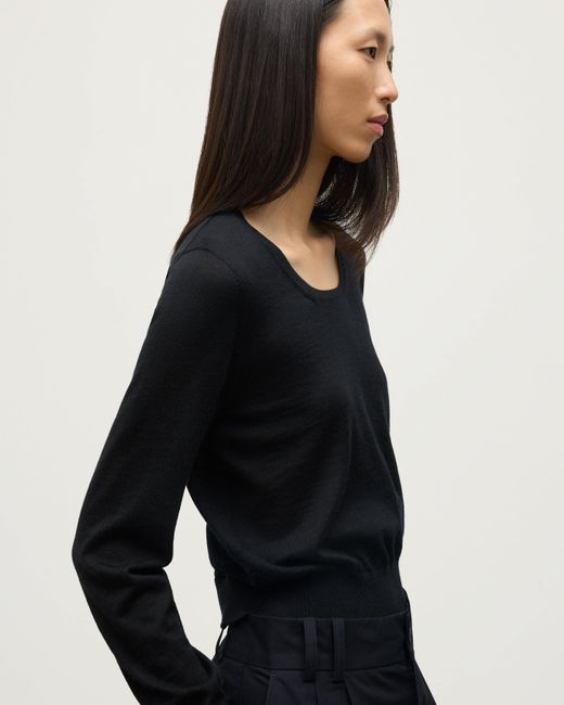 Johnstons Blue Ella Scoop Neck Superfine Cashmere Jumper