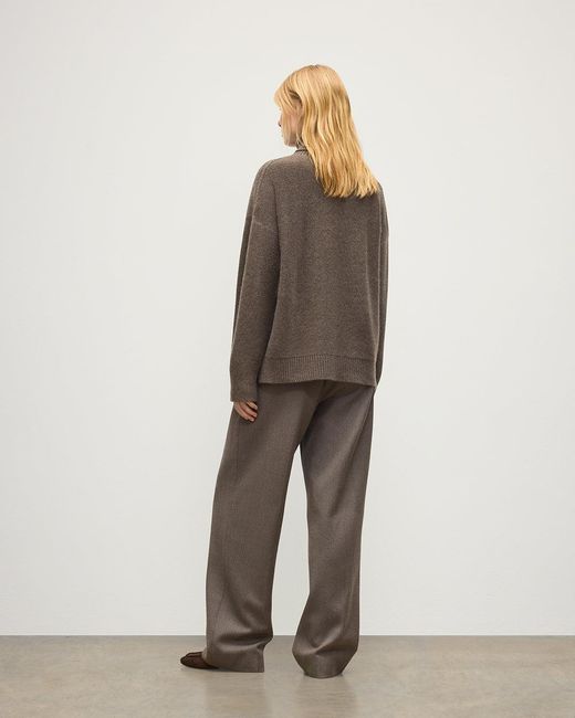 Johnstons Natural Maggie Reverse Stitch Roll Neck Cashmere Jumper