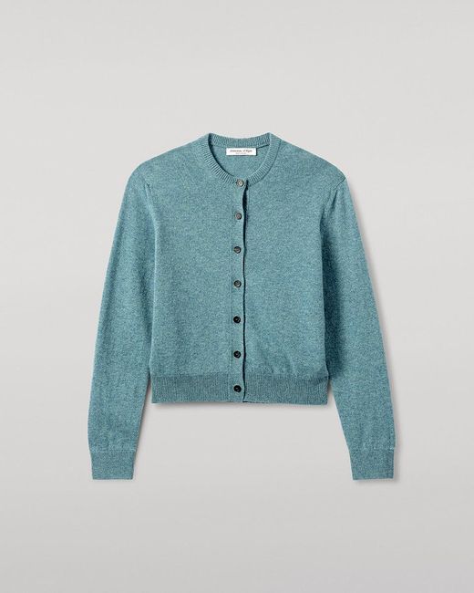 Johnstons Blue Classic Cashmere Cardigan