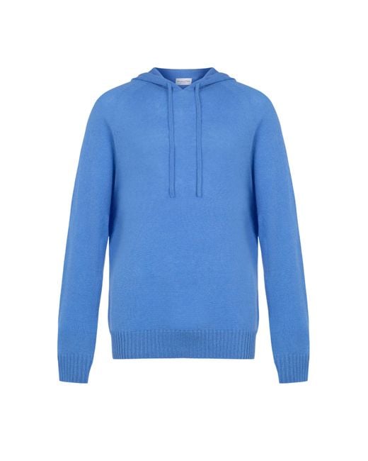 Johnstons Blue Gauzy Cashmere Hoodie