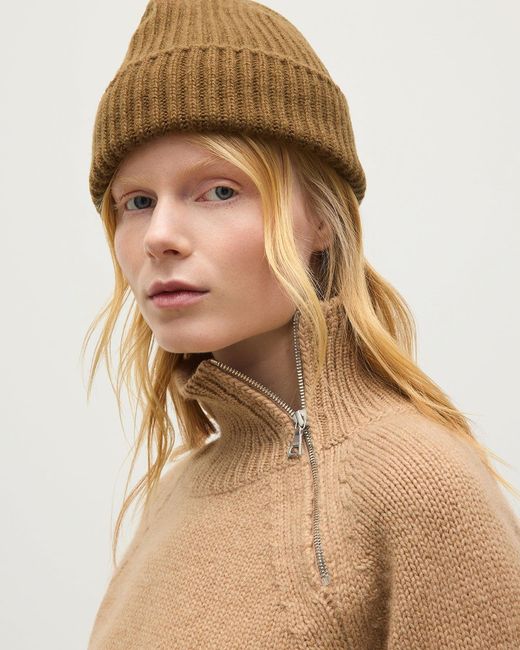 Johnstons White Mellis Camel Marble Cashmere & Cotton Jumper