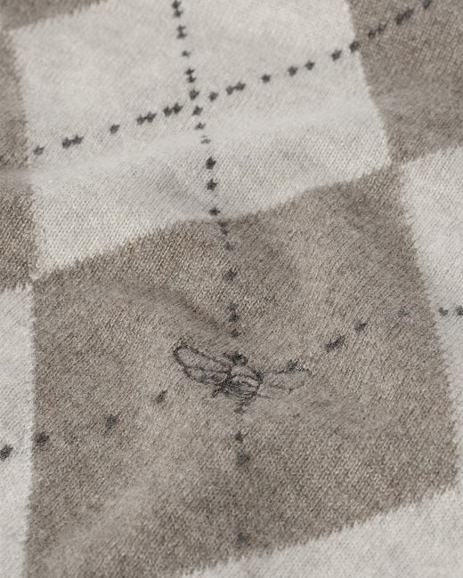 Johnstons Clan Natural Argyle Cashmere Jumper
