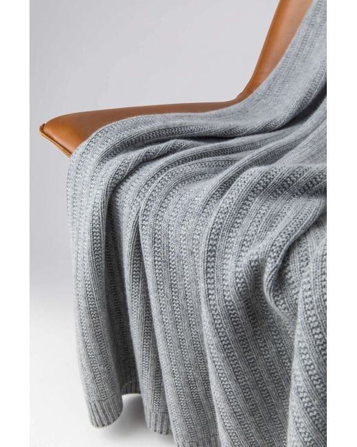 Johnstons Brown Texture Knitted Light Cashmere Throw