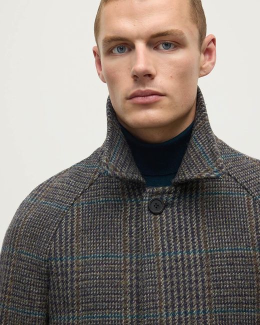 Johnstons Gray 'The Balmacaan' Coat for men