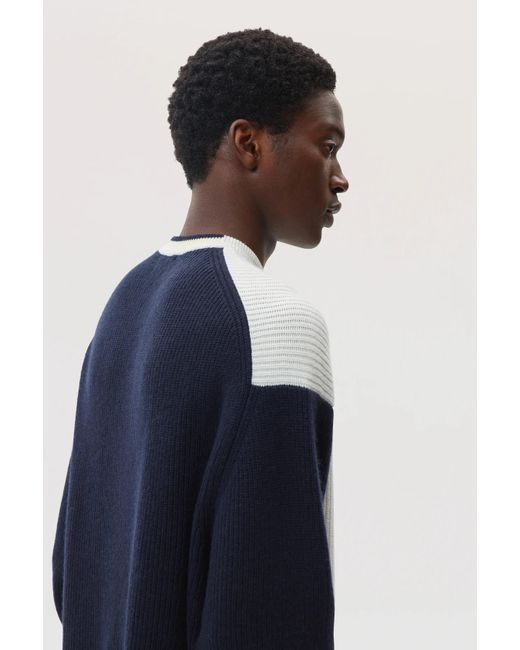 Johnstons Gray Colour Block Relaxed Cashmere Jumper for men