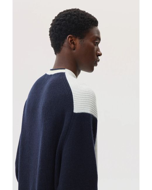 Johnstons Gray Colour Block Relaxed Cashmere Jumper for men