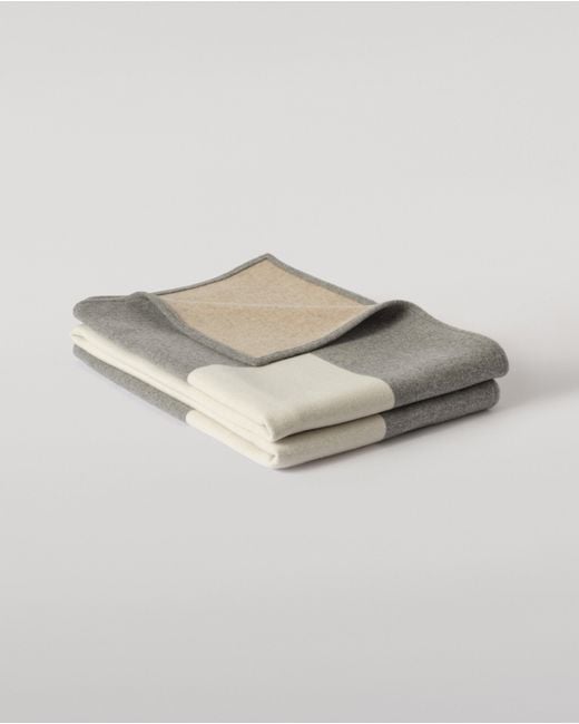 Johnstons Gray Art Geometric & Cashmere Throw