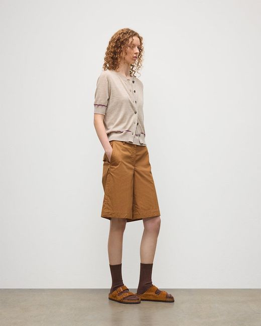 Johnstons White Brae Merino Short Sleeve Cardigan