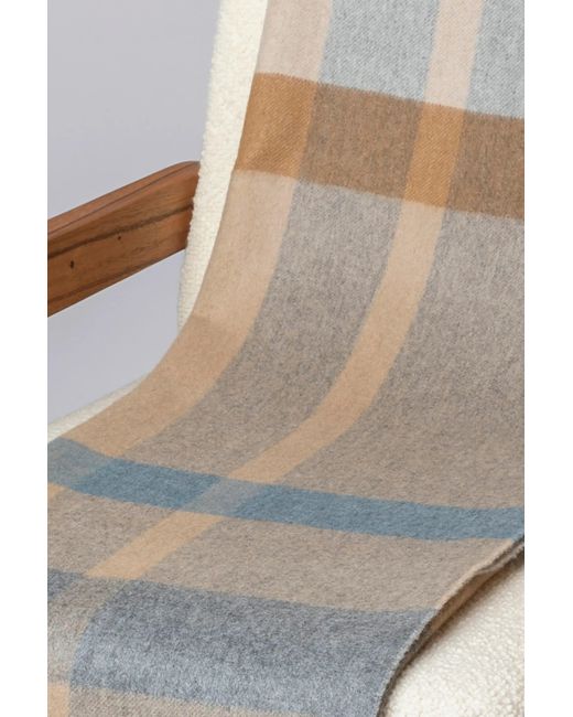 Johnstons Gray Check Reversible Cashmere Throw