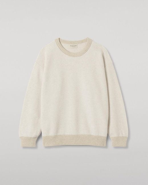 Johnstons White Liddell Cashmere Sweatshirt for men