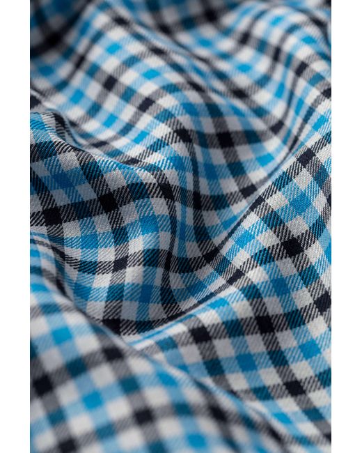 Johnstons Blue Small Gingham Stole