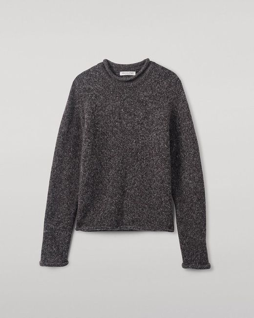 Johnstons Gray Brushed Cashmere-Silk Charcoal Jumper