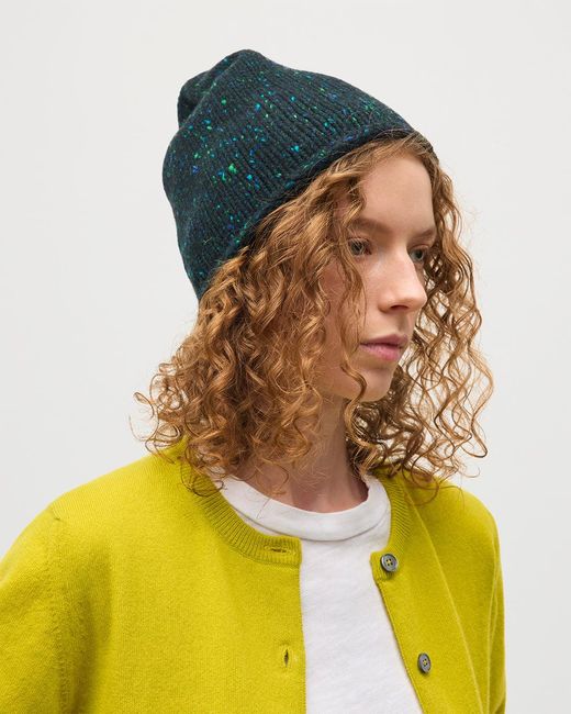 Johnstons Blue Tiree Donegal Cashmere Beanie
