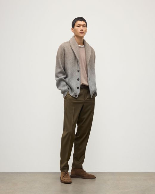 Johnstons Natural Pioneer Light To Shawl Collar Cashmere Cardigan for men