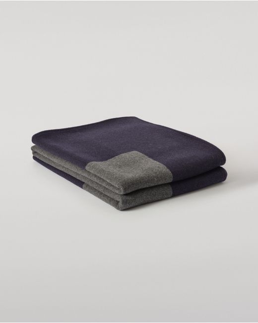 Johnstons Blue Art Geometric & Cashmere Throw