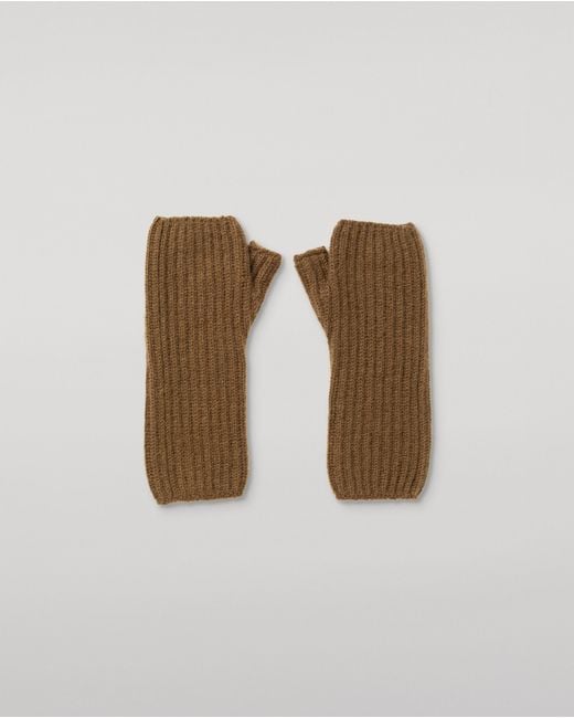 Johnstons Natural Della Ribbed Cashmere Wristwarmers