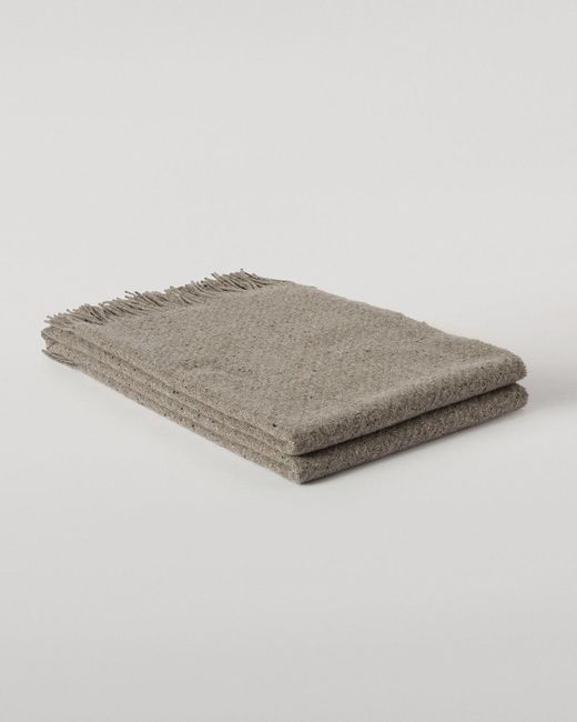 Johnstons Blue Lofty Twill Cashmere Throw