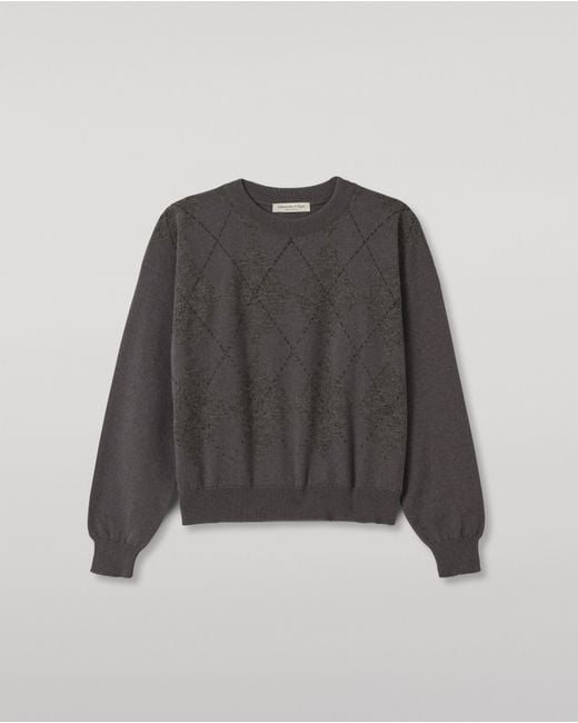 Johnstons Gray Clan Mid Argyle Cashmere Jumper