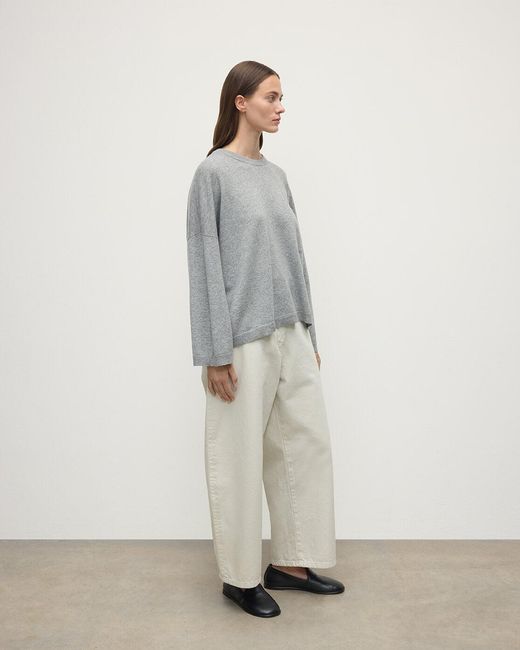 Johnstons Gray Gauzy Pocket Light Cashmere Jumper