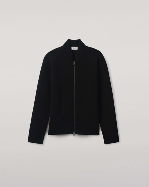 Johnstons Blue Cashmere Milano Stitch Zip Jacket for men