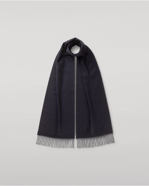 Johnstons Blue Dark Cashmere Scarf