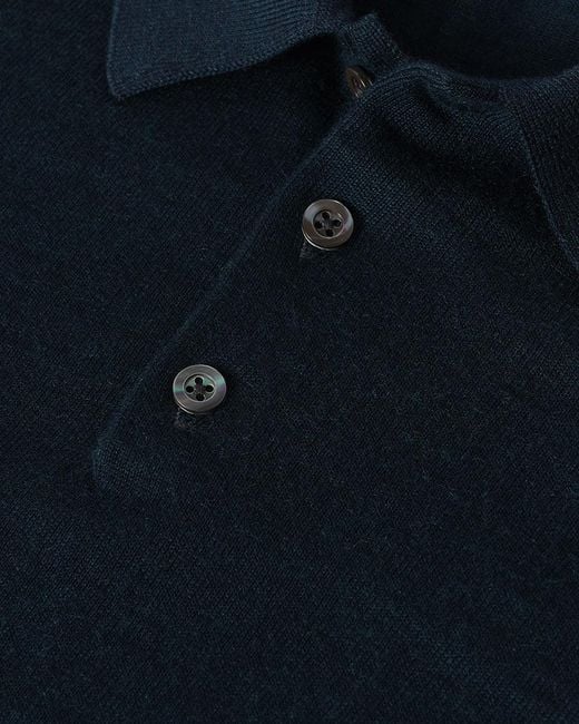 Johnstons Blue Bottle Superfine Cashmere Polo Shirt for men