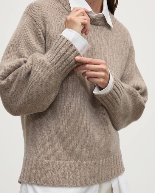 Johnstons White Relaxed Cashmere Jumper