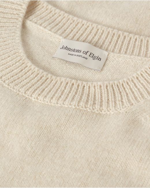 Johnstons White Craigie Lambswool Jumper