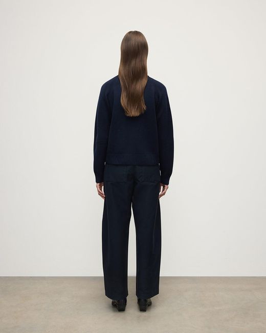 Johnstons Blue Relaxed Fit Dark Cashmere Cardigan