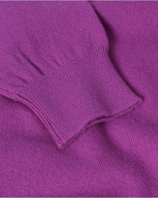 Johnstons Purple Reuben Cashmere Crew Jumper for men