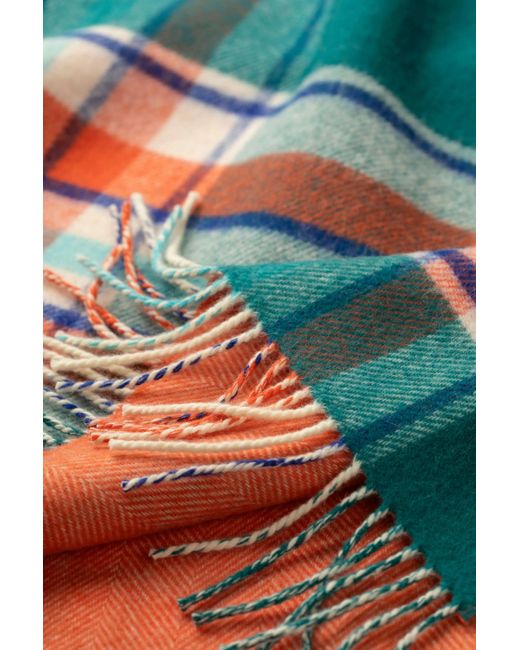 Johnstons Orange Vibrant Reversible Lambswool Throw