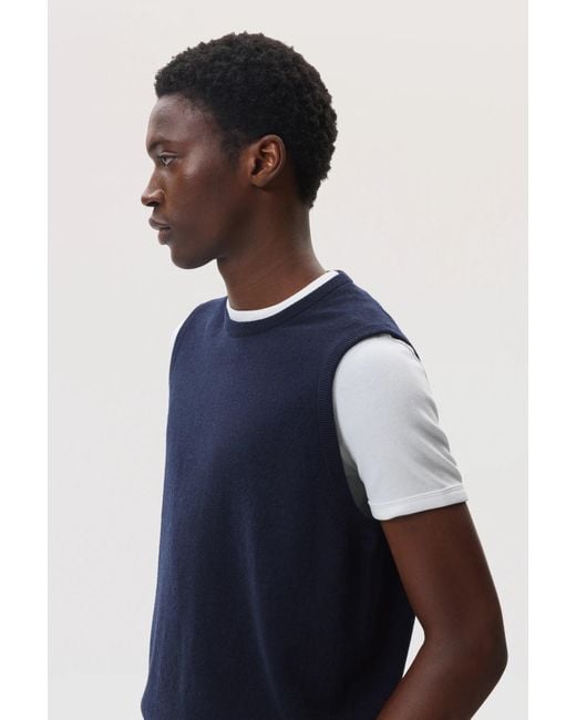 Johnstons Blue Dark Cashmere Tank